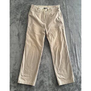 Lands' End Women's Size 12 Beige Corduroy Pants Straight Leg 100% Cotton ~32x30